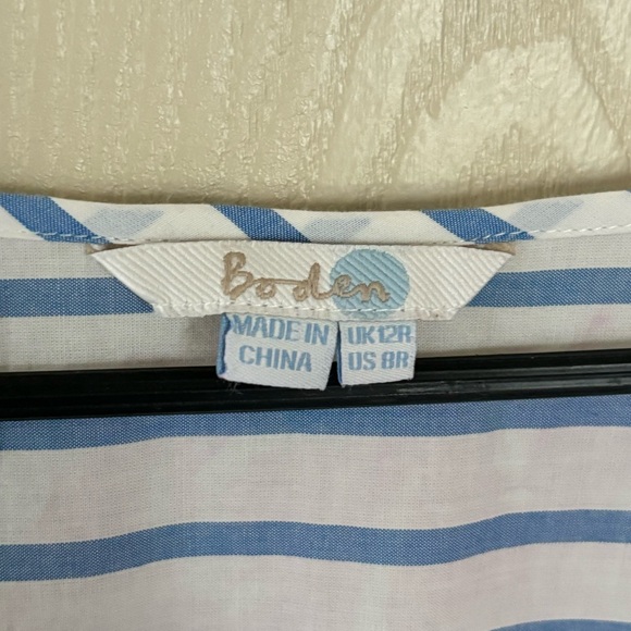 Boden Striped Swimsuit coverup with red accents - Picture 2 of 4